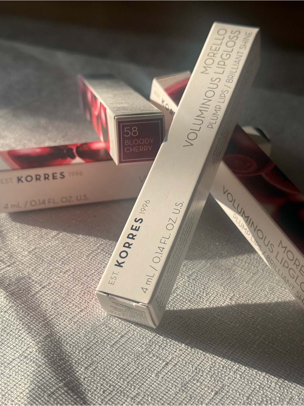 Korres Morello Voluminous Lip Gloss 58 Bloody Cherry 4ml New In Box Vegan